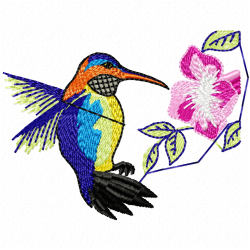 Hummingbirds Embroidery Design 1